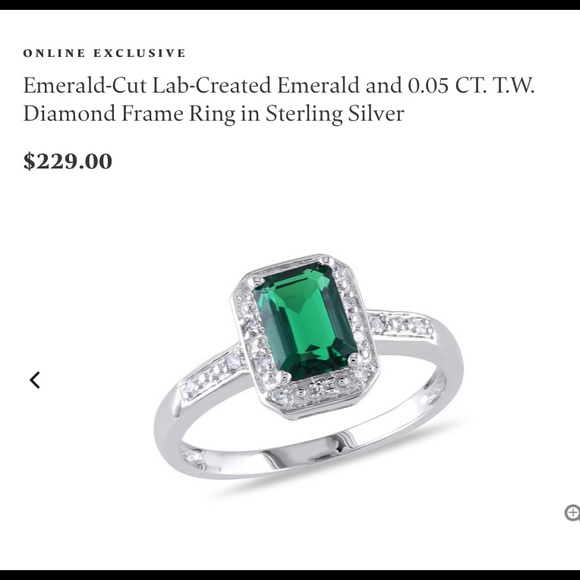 Emerald-Cut Lab-Created Ring in Sterling Silver 💍 - Picture 4 of 4